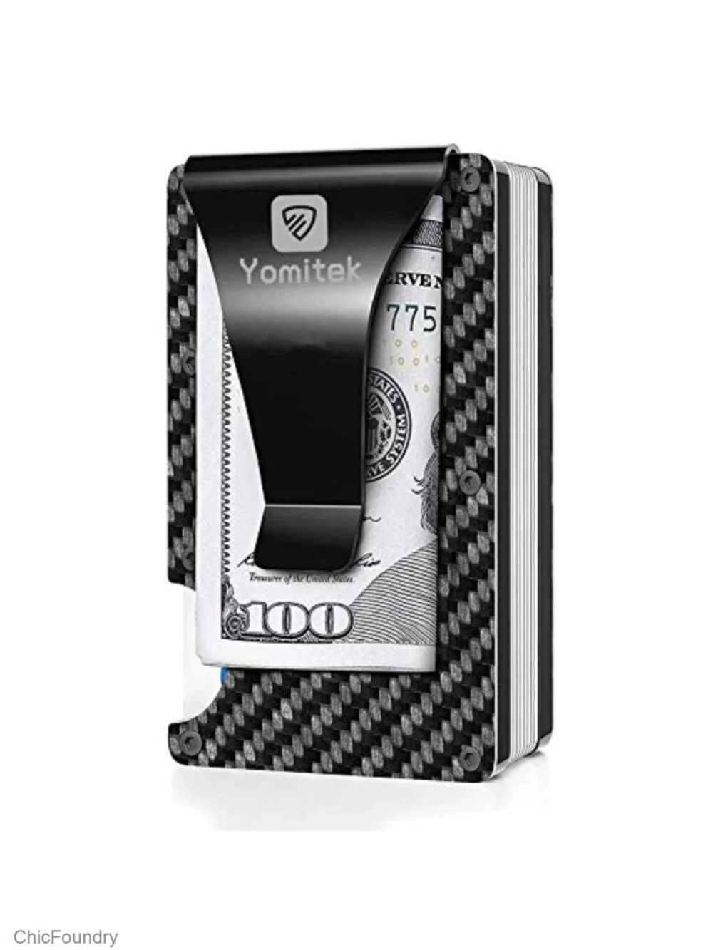 Slim Carbon Fiber Wallet RFID Blocking Money Clip Minimalist